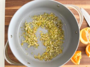 Sautéd onion, celery with orange.