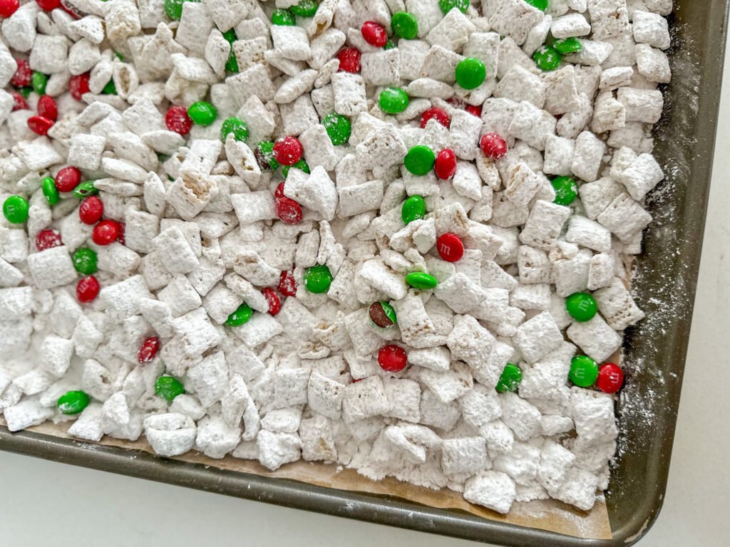 White Chocolate Peppermint Muddy Buddies