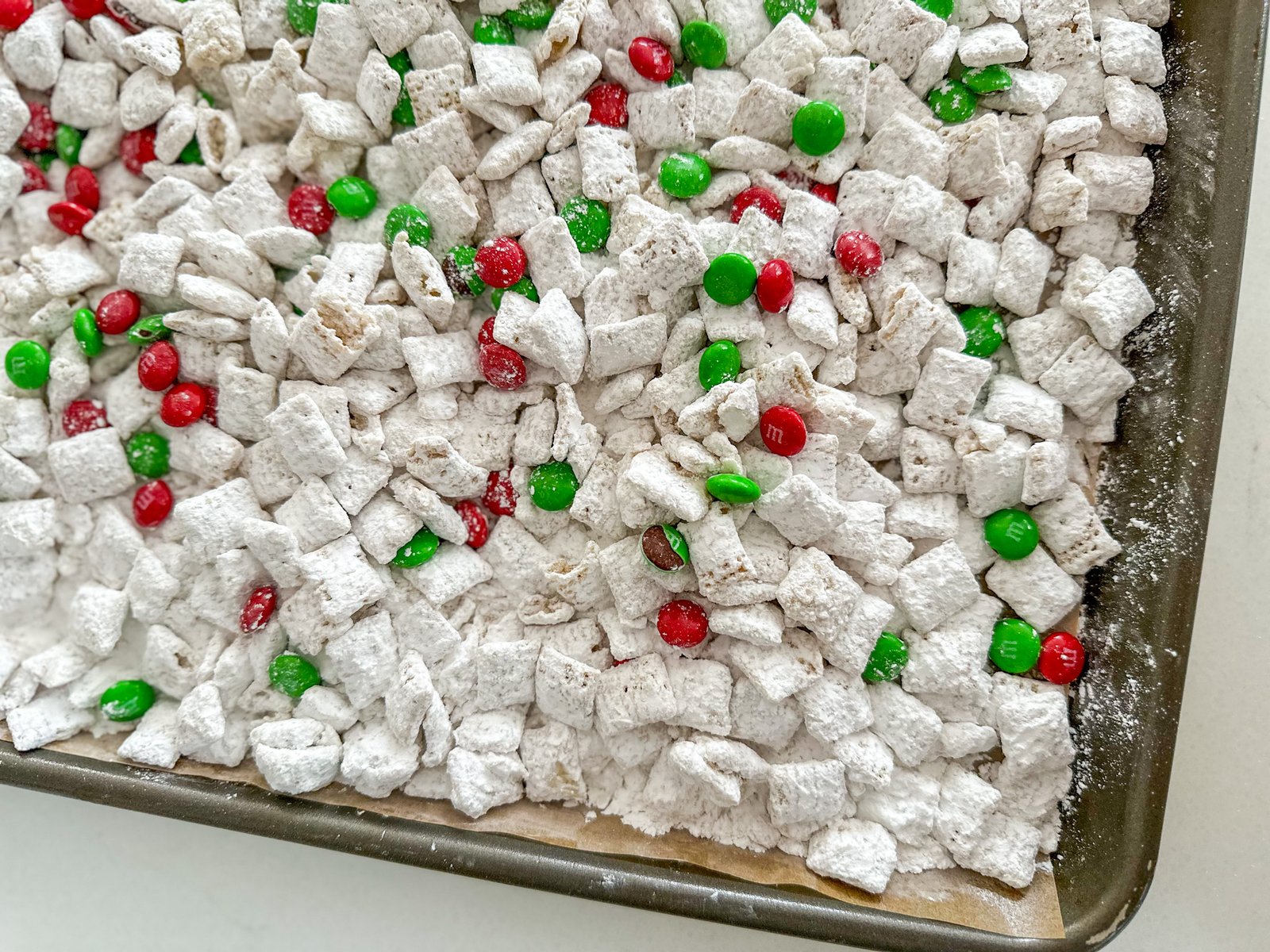 White Chocolate Peppermint Muddy Buddies
