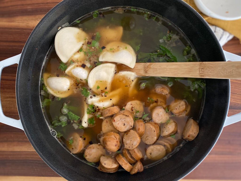 Spicy Chicken Sausage and Kale Soup