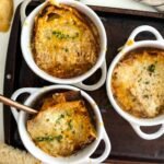 three french onion soup bowls