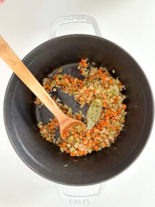 Cooked Onion, Celery and Carrots - homestyle chicken noodle soup