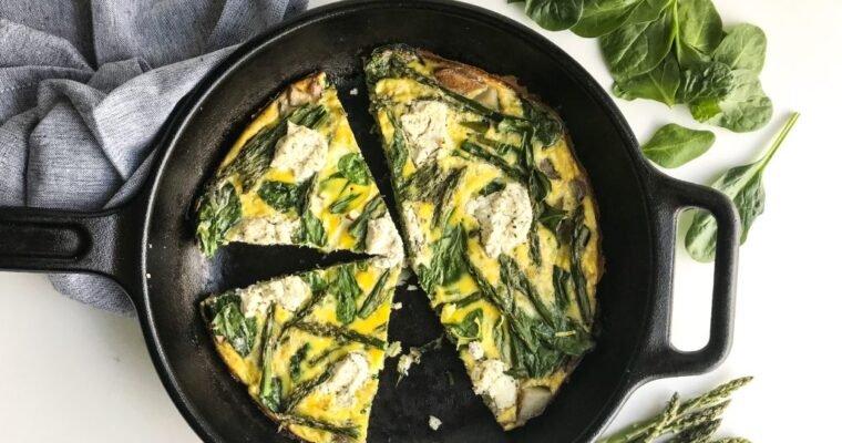 Spring Vegetable & Goat Cheese Frittata