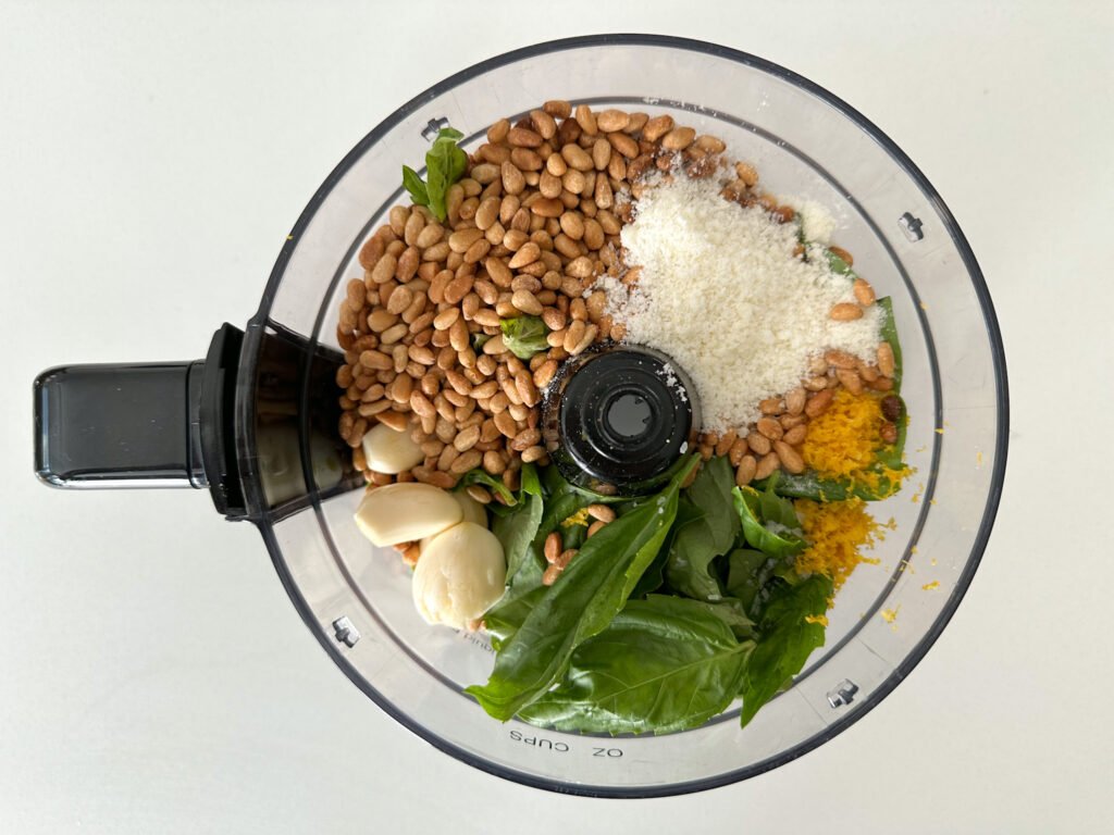 Garlicky Pesto & Shrimp Pasta