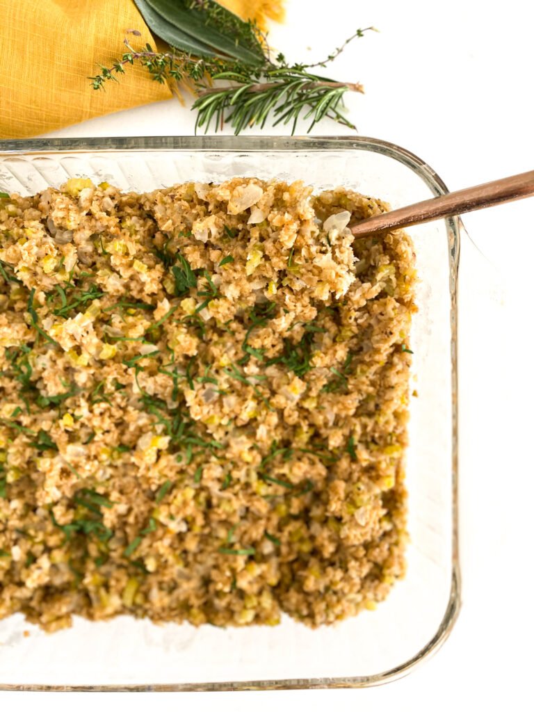 Family Favorite Oat Stuffing (Scottish Skirlie, Gluten-Free)