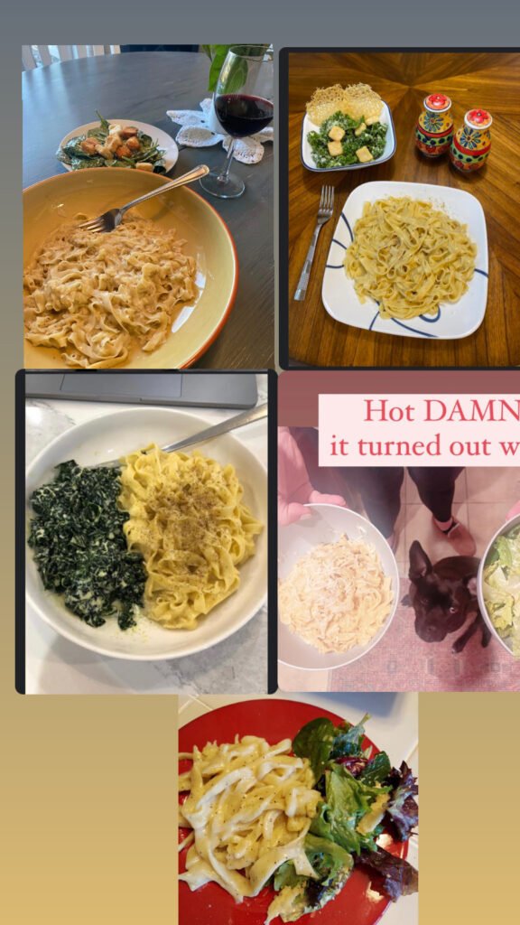 Fresh Pasta Cacio e Pepe with a Kale Caesar Salad