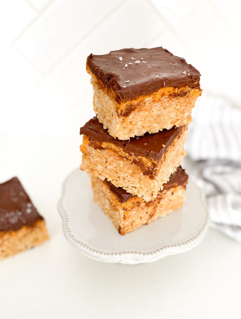 Sea Salt Scotcheroos (no bake, extra thick)