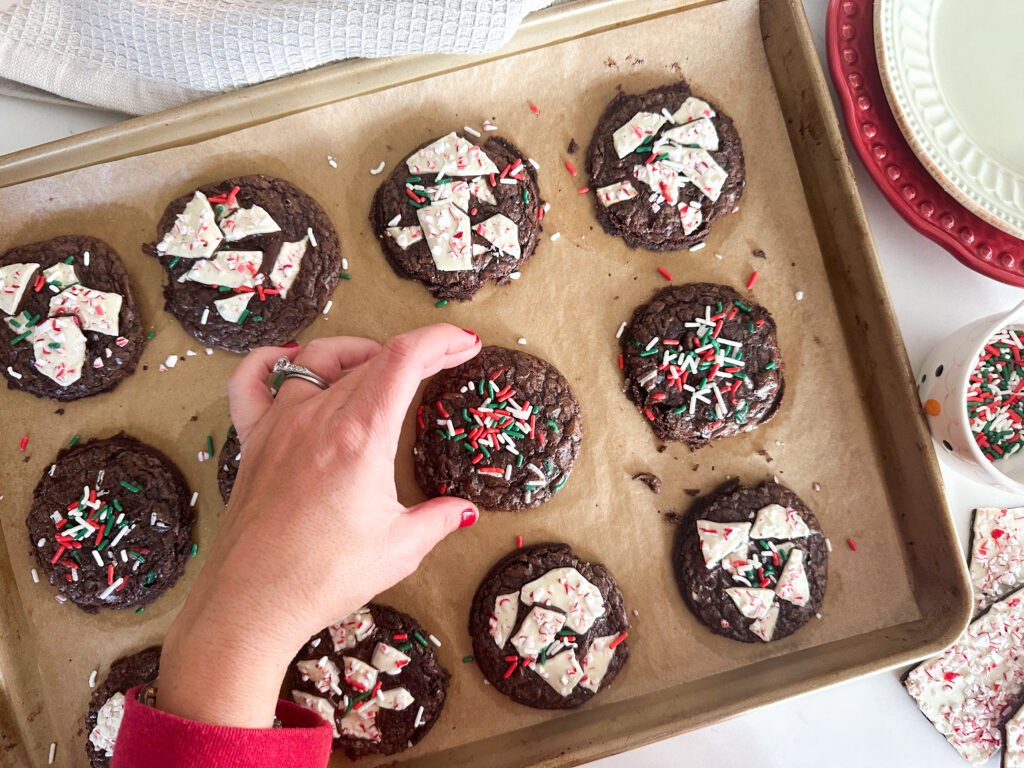 Boxed Brownie Holiday Cookies (Sprinkles & Peppermint Bark)