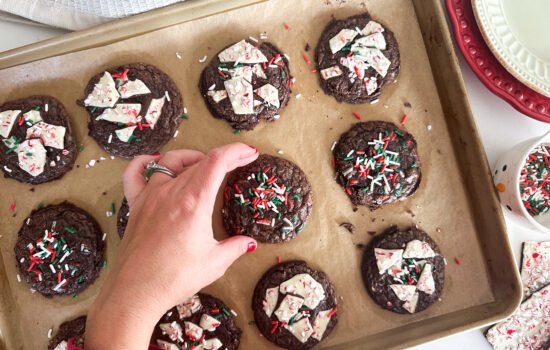 Boxed Brownie Holiday Cookies (Sprinkle and Peppermint Bark)