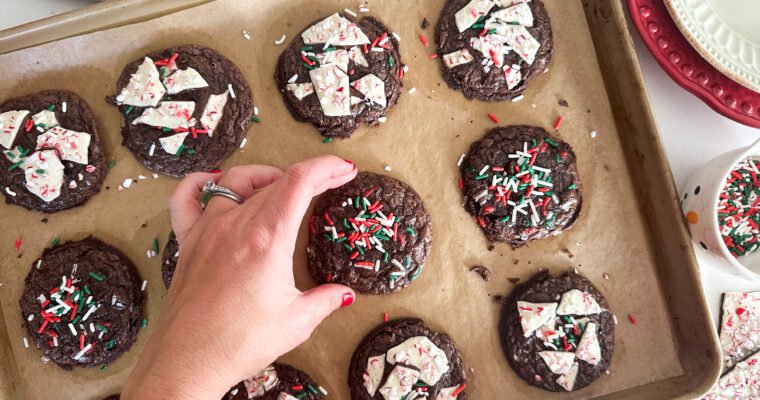 Boxed Brownie Holiday Cookies (Sprinkle and Peppermint Bark)