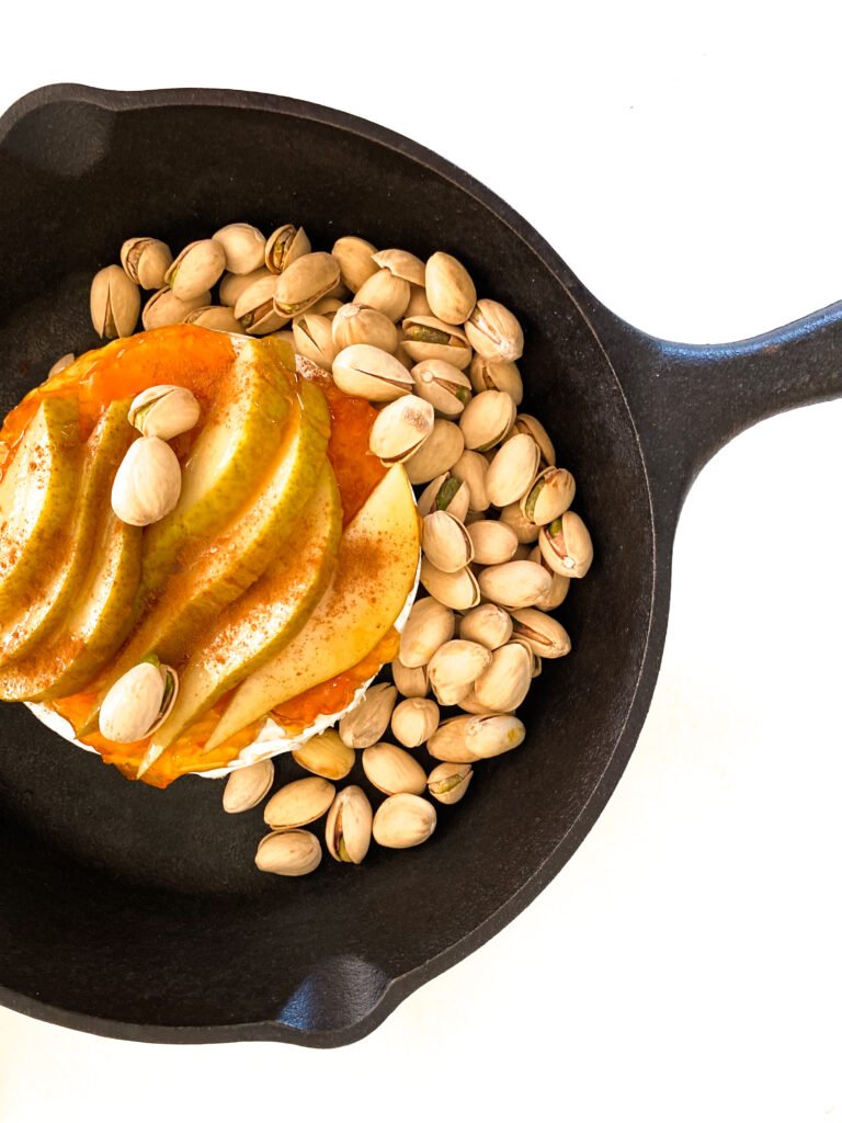 Pear and Pistachio Baked Brie
