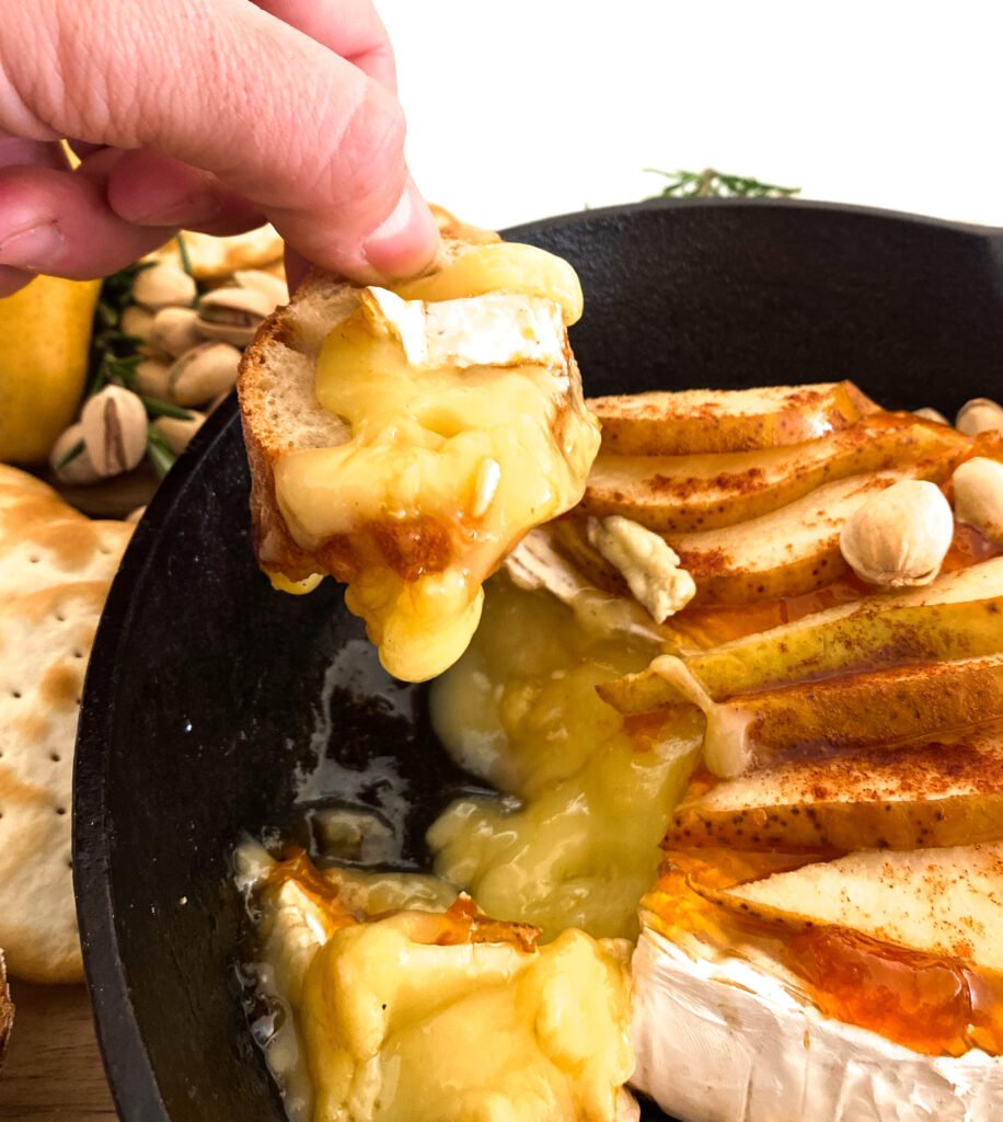 Pear and Pistachio Baked Brie