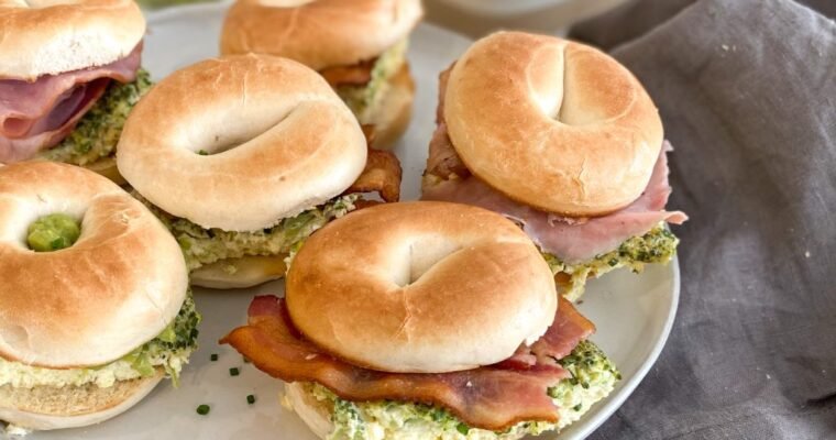 Vegetable Quiche Breakfast Bagels (Customizable)