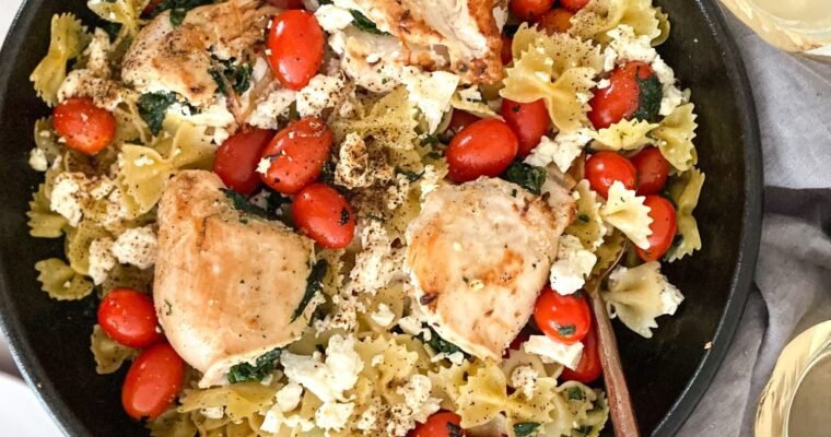 Weeknight Skillet Feta Spinach Chicken