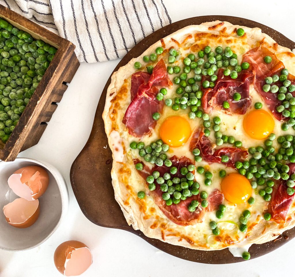 Pea Carbonara Pizza