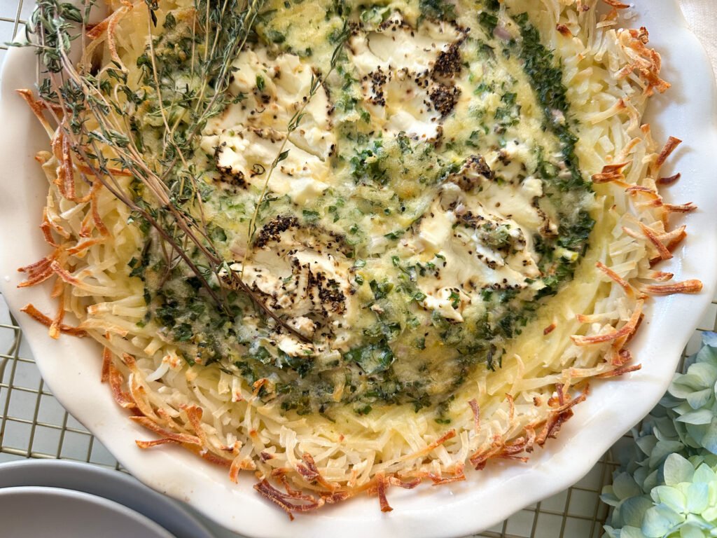 Cracked Pepper Goat Cheese Quiche (GF) up close view
