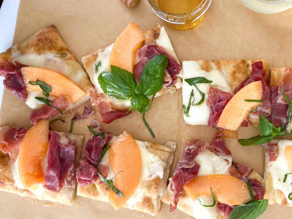 Italy Inspired Cantaloupe and Crispy Prosciutto Flatbread