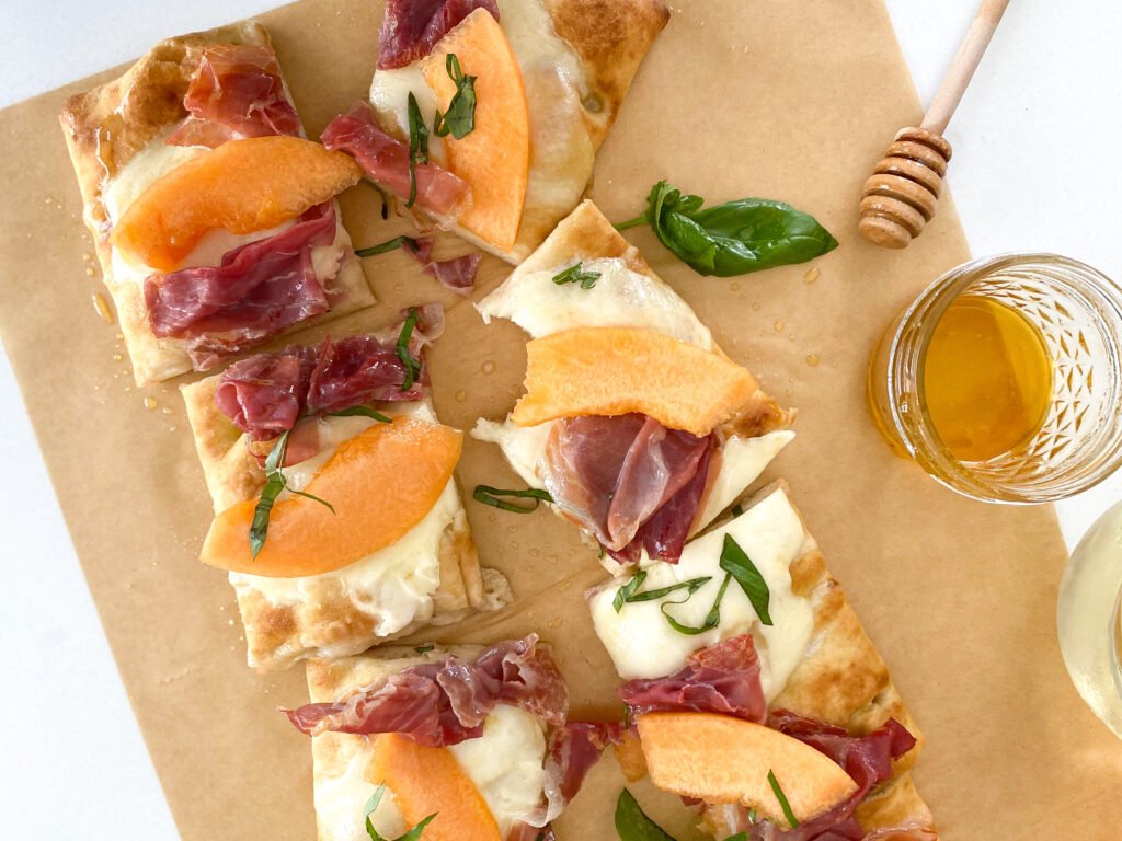 Italy Inspired Cantaloupe & Crispy Prosciutto Flatbread