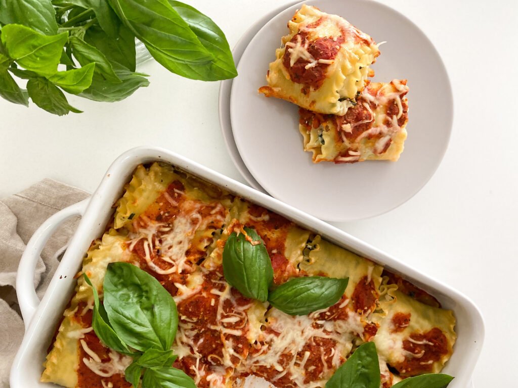 Vegetarian Spinach Lasagna Roll Ups