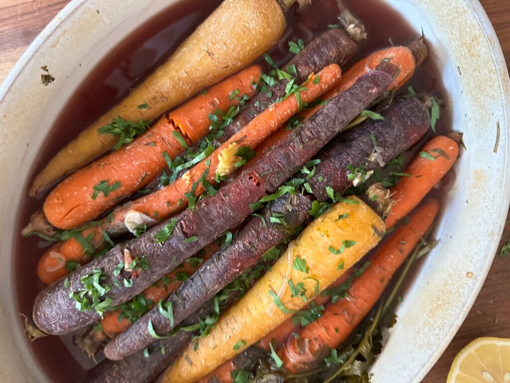 Simple Oven Roasted Ginger Carrots - close up