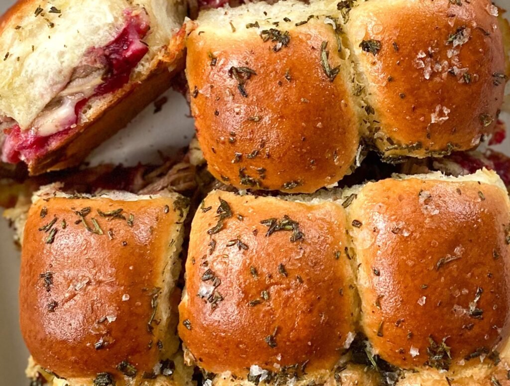Cherry Cranberry Brie Roast Beef Sliders