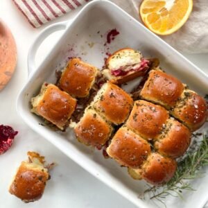 Cherry Cranberry Brie Roast Beef Sliders