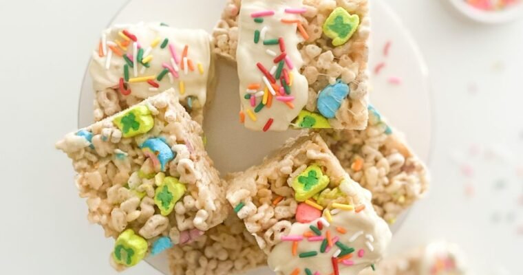 Leprechaun Treats (Rice Krispie and Lucky Charm Bars)