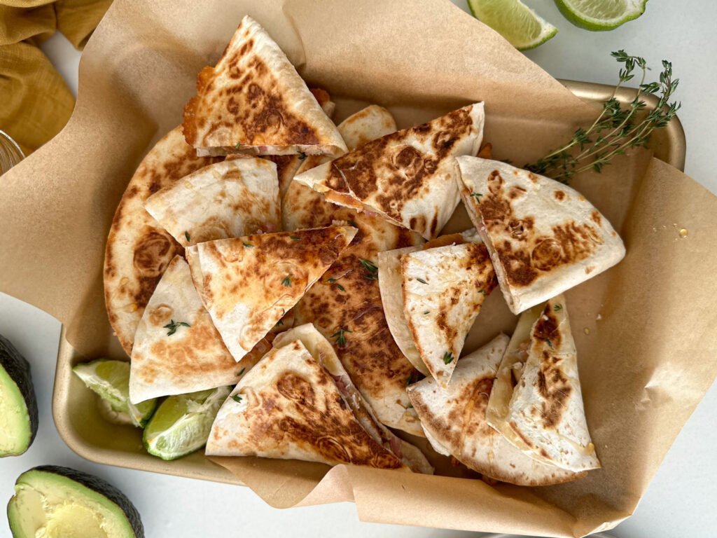 Crispy Honey Thyme Chicken and Goat Cheese Quesadillas