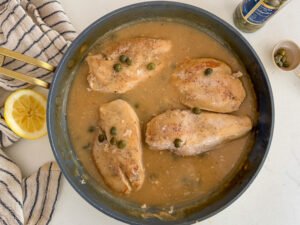 Simple Lemon Chicken Piccata - in the pan
