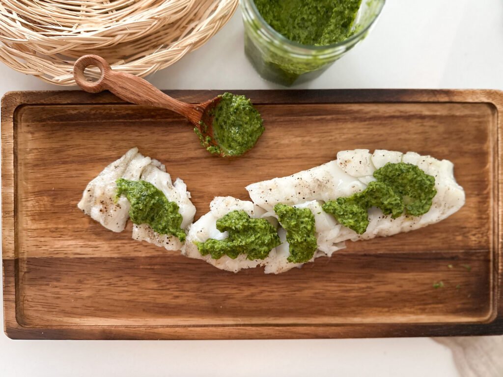 Chimichurri Sauce o n Grilled Fish