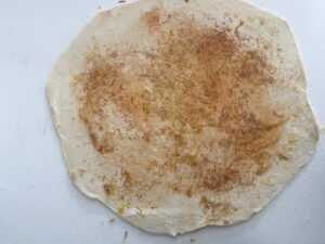 Rolled out puff pastry for the galette