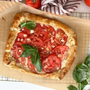 Tomato Galette with whipped honey feta