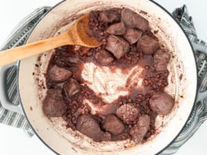 deglazing with red wine