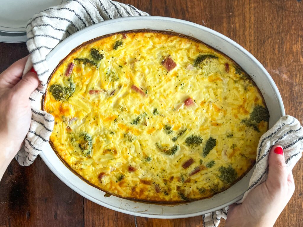 Broccoli (green) Eggs and Ham Casserole - baked