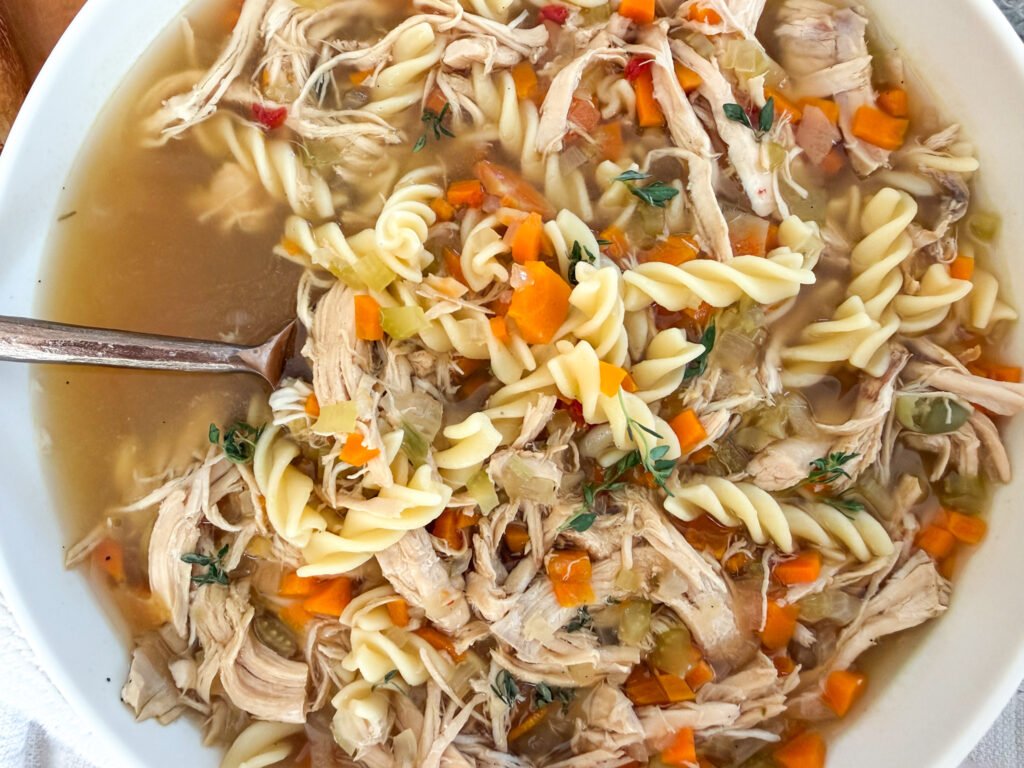 Homestyle Chicken Noodle Soup - close up