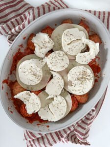 Meatball Chicken Parmigiana - before the oven
