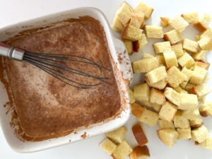 French toast prep; brioche bread