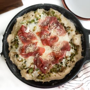 Brussels Sprout and Crispy Prosciutto Pizza