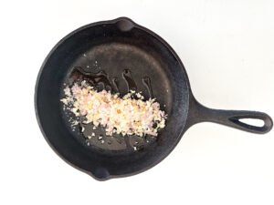 Minced shallot and garlic