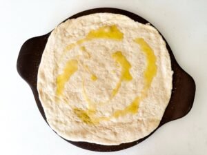 Prepping pizza dough