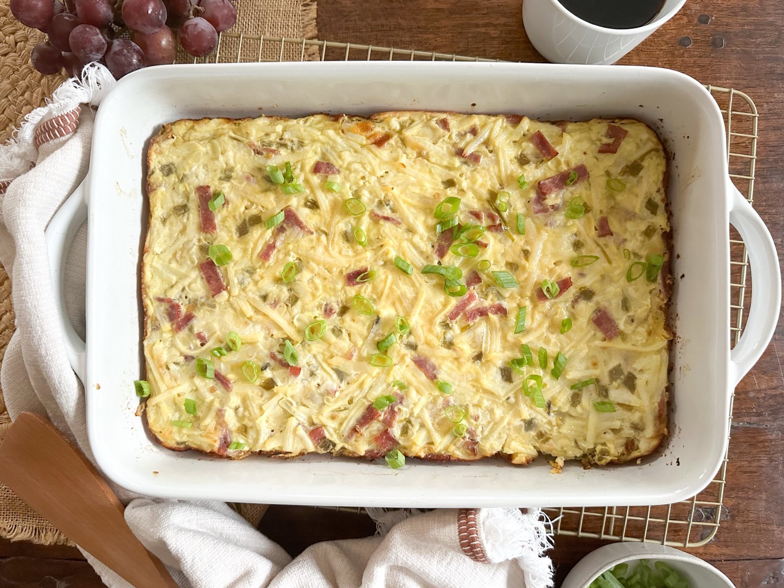 Green Chile Egg and Hash Brown Casserole