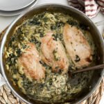 Spinach Dip Chicken Orzo Bake