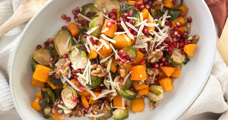 Maple Glazed Butternut Squash and Brussels Sprout Salad