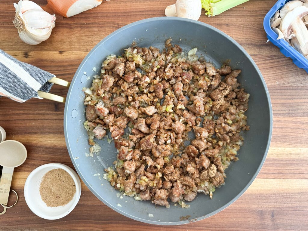 Maple Sausage, Onion and Celery with Umami seasoning