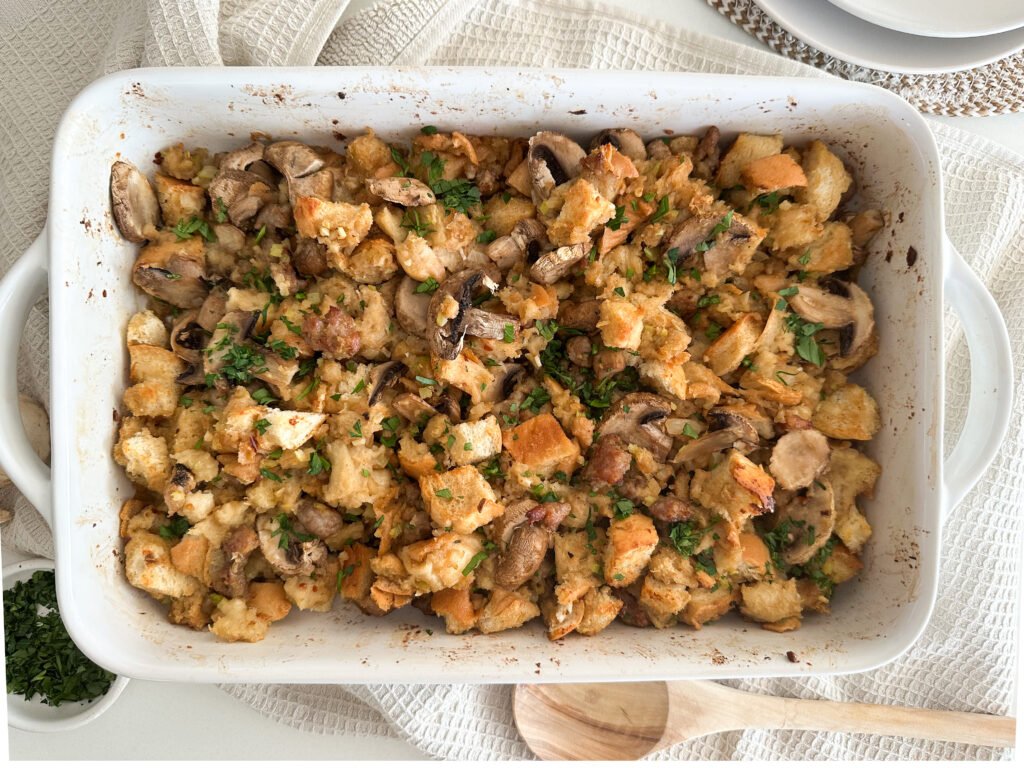 The Non-Mushroom Lover's 'Shroom and Sausage Stuffing