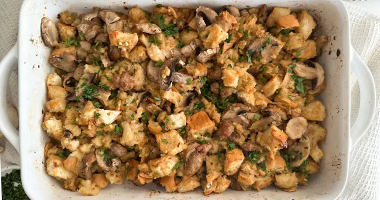 The Non-Mushroom Lover’s ‘Shroom and Sausage Stuffing