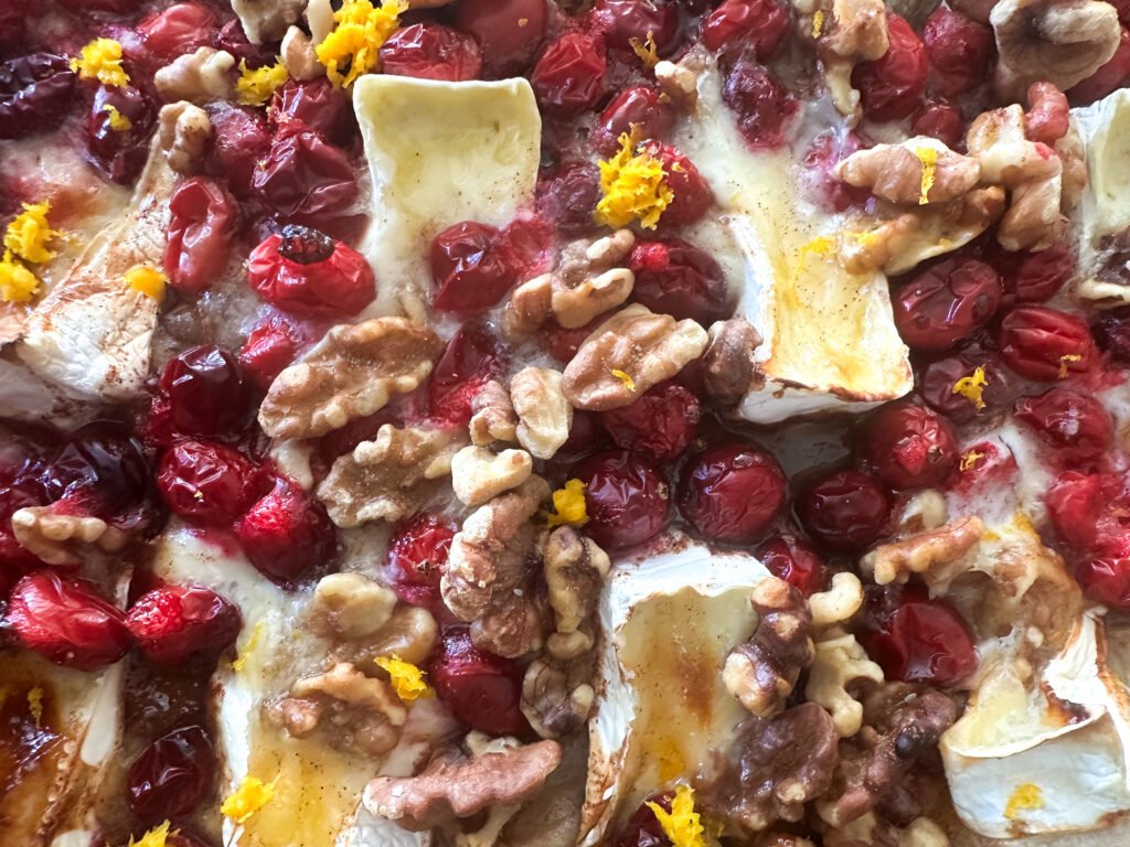 Sweet Holiday Cranberry Brie Tart up close